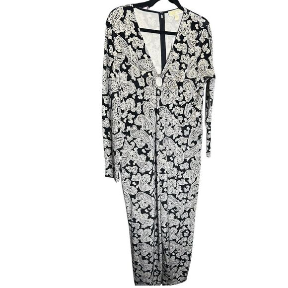 Michael Kors Paisley Print Velvet Jumpsuit Size XL - Picture 3 of 16